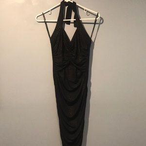 Bebe Black Bodycon Halter Dress